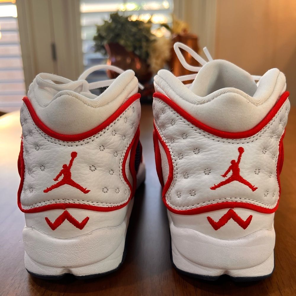 Air Jordan OG USA Red White Blue Leather Mid Top Sneakers Womens 8 Retro Nike 39 - Picture 5 of 8